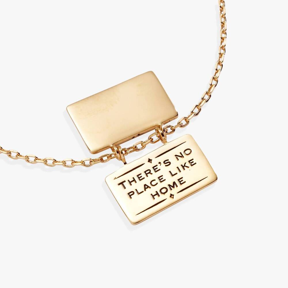 NEW ALEX & ANI women's wizard of oz there's no place like home necklace in gold - Picture 2 of 4